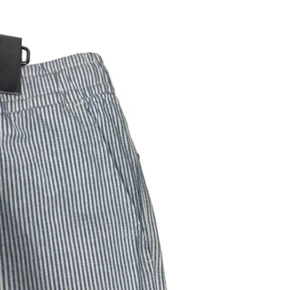 ROOTS WOMENS Coronet Blue Striped Pemberton Linen Blend Drawstring Shorts US XL - Picture 4 of 13